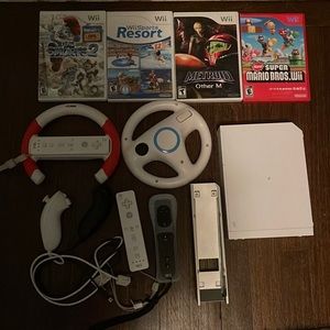 wII gamer with accessories and games